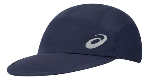 Boné Asics aba reta com detalhes refletivos para corrida noturna e tecnologia MotionDry