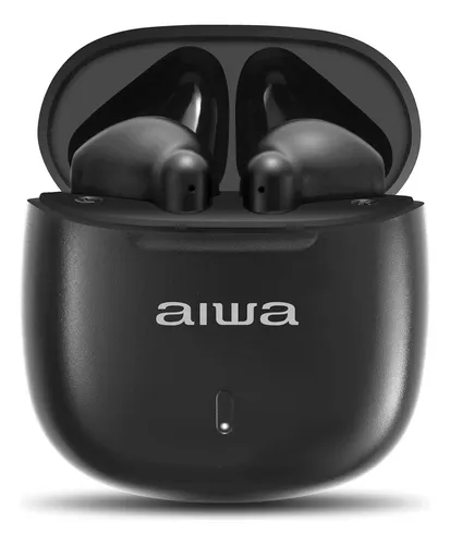 Fone de ouvido Aiwa AWS-EB-05-B com bateria de 24 horas, resistência à água IPX4 e conectividade Bluetooth, ótimo para esportes