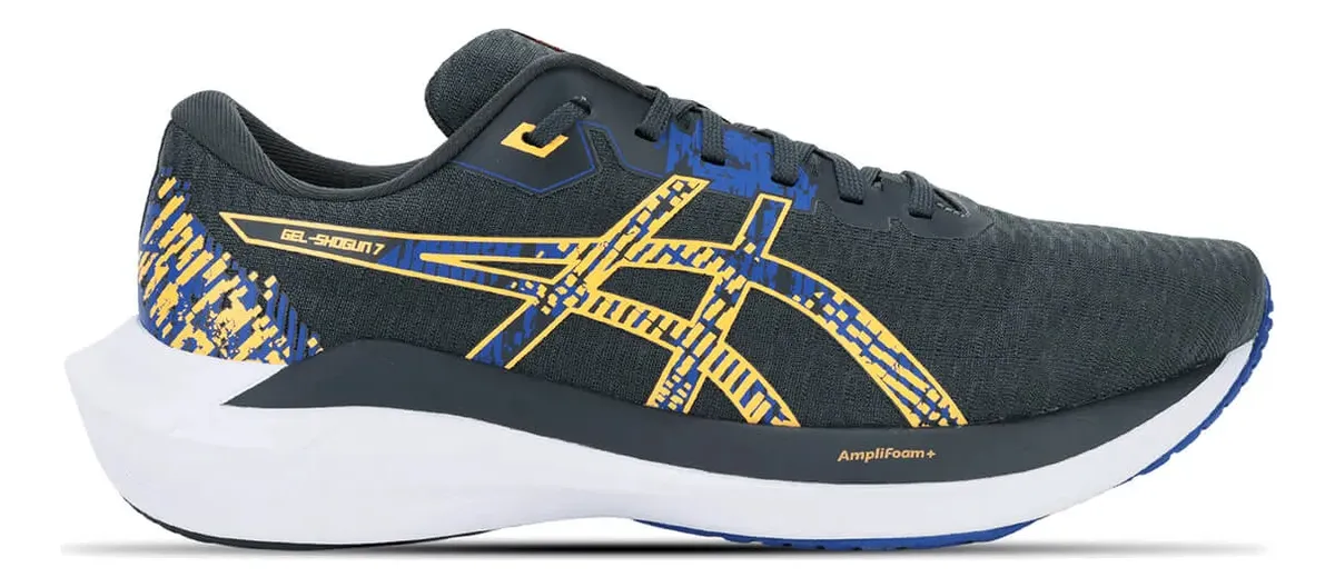 Tênis Asics Gel‑Shogun 7 com amortecimento em GEL no calcanhar e estabilidade para rodagens fáceis e caminhadas longas