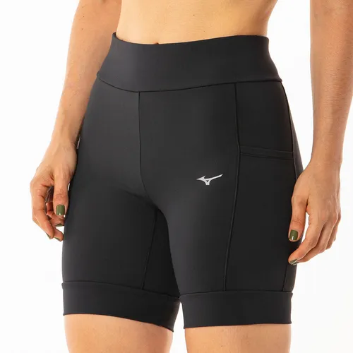 Bermuda Mizuno Run Tech: Bermuda feminina com tecnologia QuickDry e bolsos laterais, perfeita para corridas e treinos ao ar livre